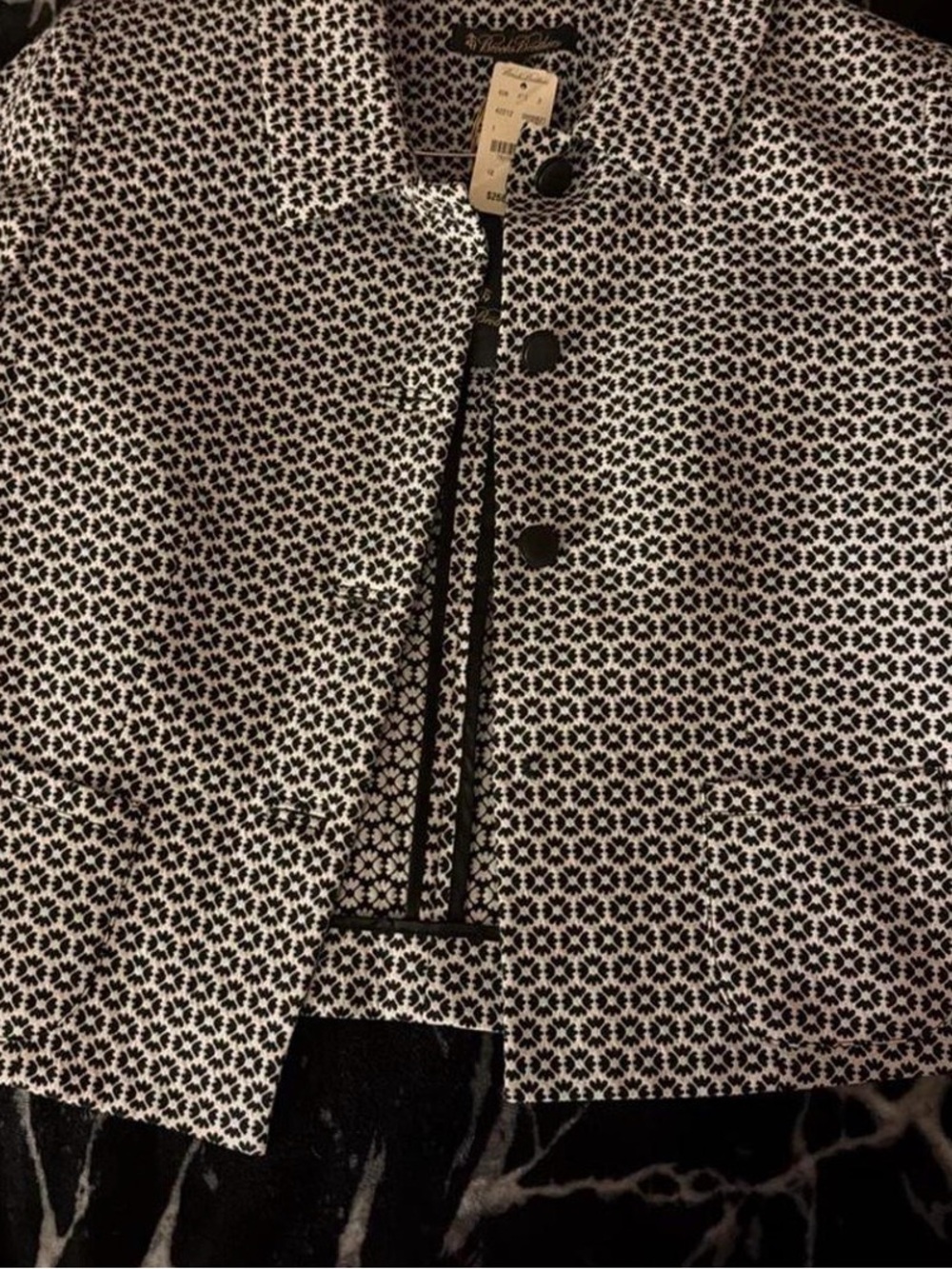Brooks Brothers Black and White Patterned Women's Blazer
